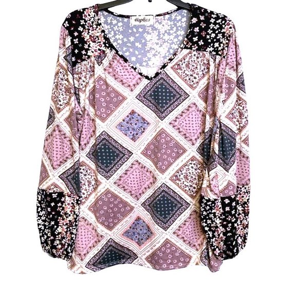 Haptics Boho V Neck Top SMALL (606) - Picture 2 of 4